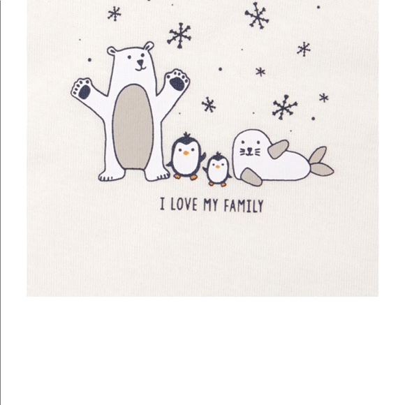 New Baby Polar Bear Family 3-Piece Winter Graphic Playwear Onesie Jacket Pants - Picture 4 of 10